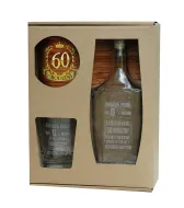 Karafka + szklanka whisky - Zmiana kodu na 6 z przodu. 60 urodziny (tekst grawerowany)