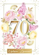 Karnet 3D z życzeniami - 70 Najlepsze życzenia (kwiaty)