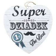 Tabliczka Vintage, serce małe - Super Dziadek the best