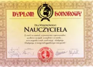 Dyplom honorowy Kukartka - Dla wyjątkowego Nauczyciela