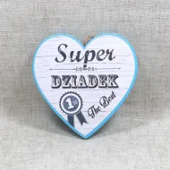 Tabliczka serce mini - Super Dziadek the best