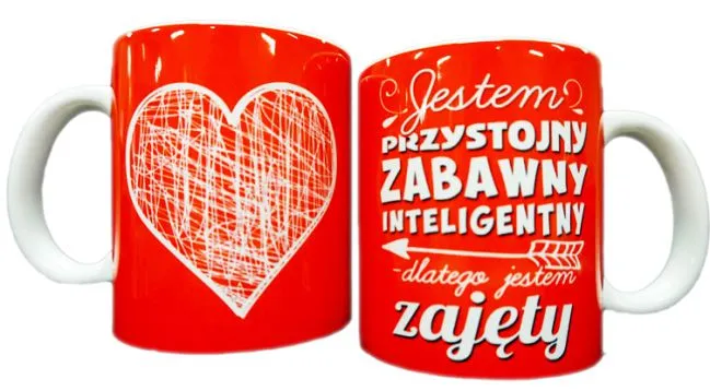 Kubek A - Przystojny zabawny inteligentny dlatego jestem zajęty