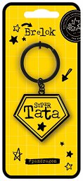 Brelok metalowy - Super Tata (żółty)