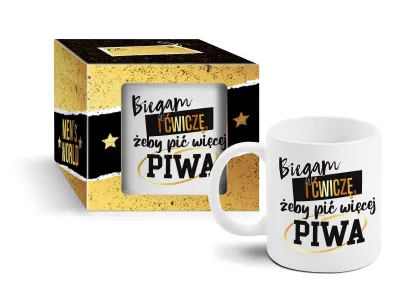 Kubek Mens - Biegam i ćwiczę, żeby pić więcej piwa