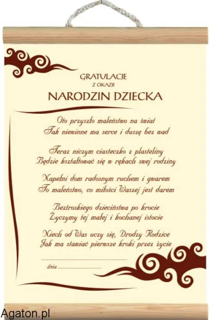 Dyplom - Gratukacje z okazji narodziny dziecka