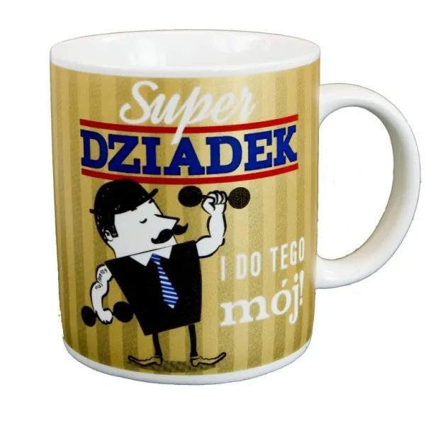 Kubek gigant Kukartka - Super Dziadek i do tego mój
