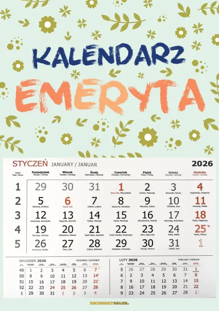 Kalendarz 2026 - Emeryta