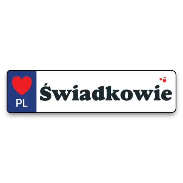 Tabliczka metalowa - Świadkowie - z przyssawką 