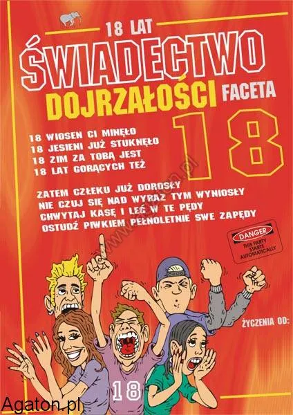 Dyplom - Świadectwo dojrzałości Faceta 18