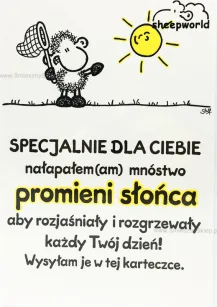 Karnet Sheepworld - Specjalnie dla Ciebie nałapałem(am) mnóstwo promieni słońca
