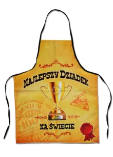 Fartuch premium - Najlepszy Dziadek na świecie (puchar)
