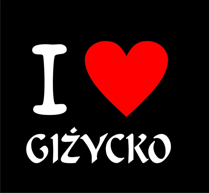 Koszulka czarna - I love Giżycko