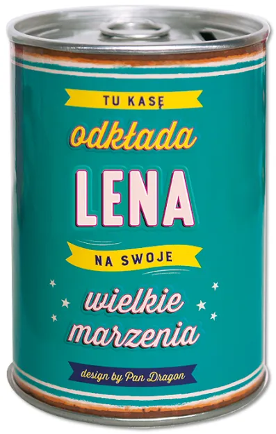 Puszka Skarbonka Vip - Lena - Tu kasę odkłada Lena na swoje wielkie marzenia
