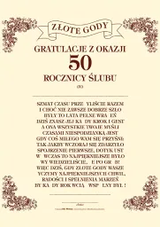 Dyplom - 50 Rocznica Ślubu