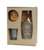 Karafka + szklanka whisky - Prawdziwe życie zaczyna się po 30 (tekst grawerowany)