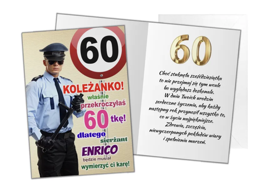 Kartka C5 - Koleżanko właśnie przekroczyłaś 60-tkę!
