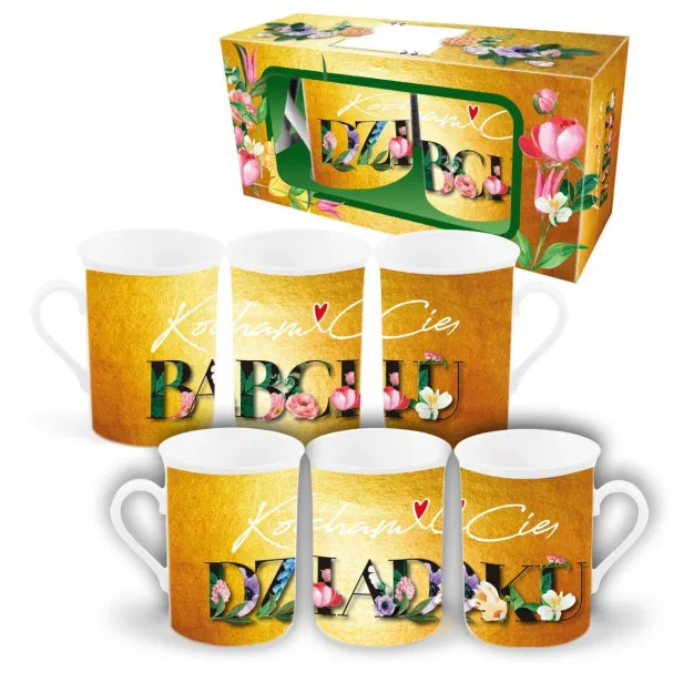 Zestaw 2 kubków - Kochamy Cię Babciu / Kochamy Cię Dziadku