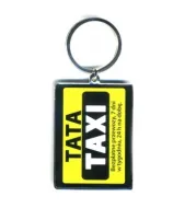 Brelok metalowy Kukartka - Tata taxi, bezpłatne przewozy 7 dni w tygodniu, 24h na dobę