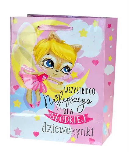 Torebka Kukartka M - Wszystkiego najlepszego dla słodkiej dziewczynki