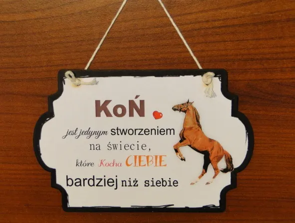 Zawieszka Vintage - Koń jest jedynym stworzeniem na świecie, które ...