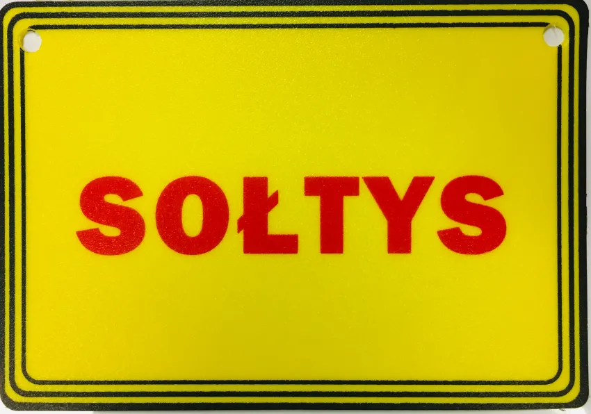 Tabliczka żółta - Sołtys
