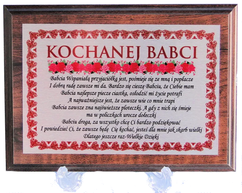 Dyplom na drewnie - Kochanej Babci
