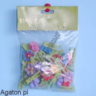 Mini spinacze z kwiatkiem - kpl - 24 szt