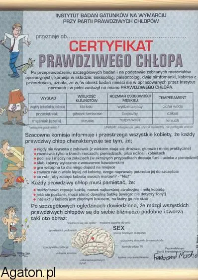 Dyplom - Certyfikat prawdziwego chłopa