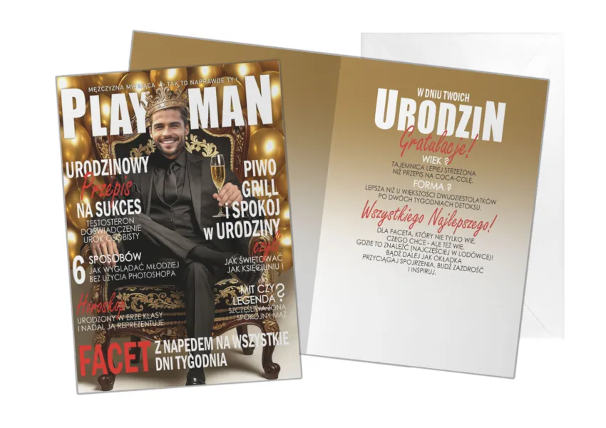 Kartka C5 - PlayMan urodzinowy przrepis na sukces