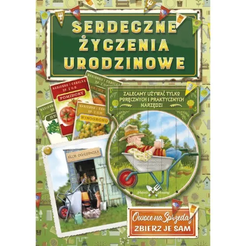 Karnet - Serdeczne życzenia urodzinowe. Ogrodnik.