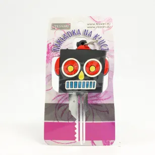 Nakładka na klucz, brelok - Czarny robot