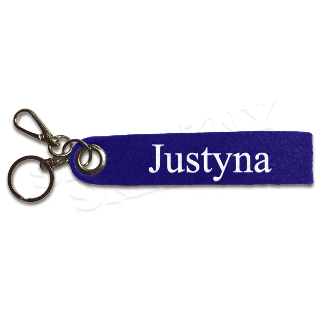 Brelok filcowy z imieniem - Justyna