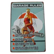 Tablica Metalowa - Garage rules (garażowe zasady)