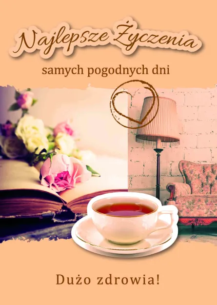 Karnet 3D z życzeniami - Najlepsze życzenia samych pogodnych dni, dużo zdrowia