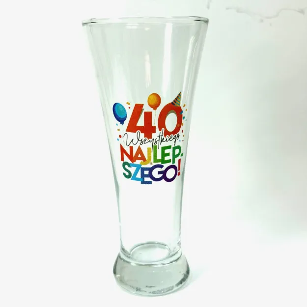 Szklanka wysoka  - 40 Wszystkiego najlepszego - bez opakowania