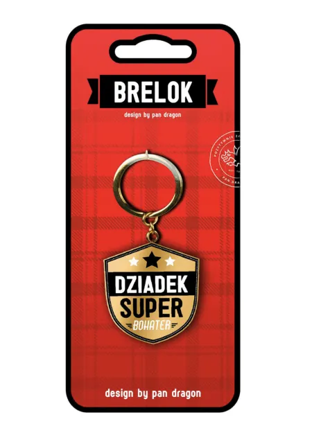Brelok metalowy - Dziadek super bohater