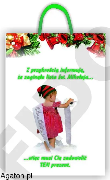 Torebka XL - Z przykrością informuję, że zagineła lista Św. Mikołaja ...