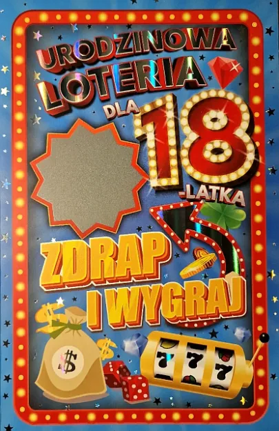 Karnet + zdrapka - Dla 18-latka. Urodzinowa loteria.