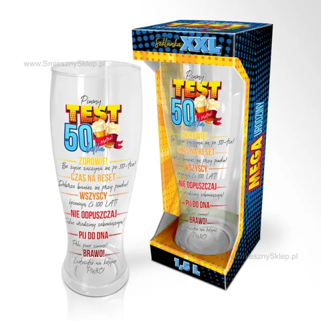 Szklanka XXL 1.5L - Piwny test 50-latka
