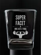 Szklanka whisky grawerowana - Super Facet moc jest z Tobą