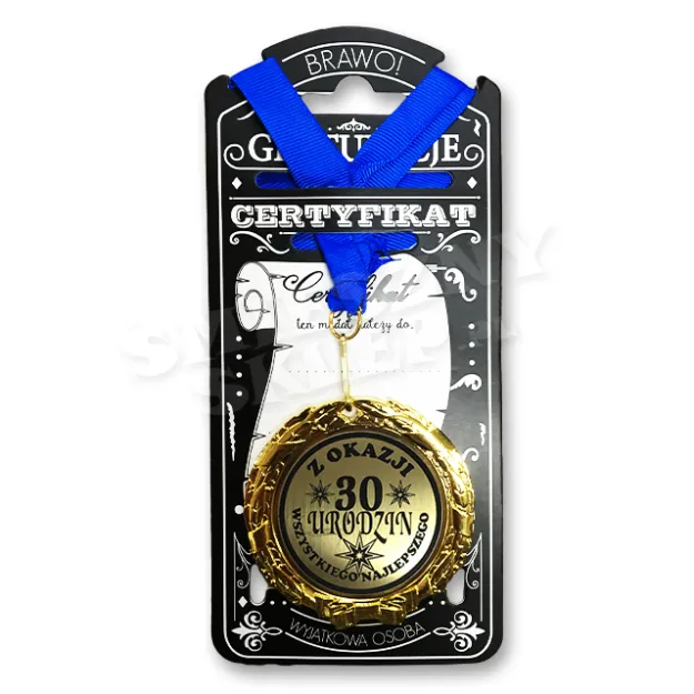 Medal w folii - Z okazji 30 urodzin - Wszystkiego Najlepszego