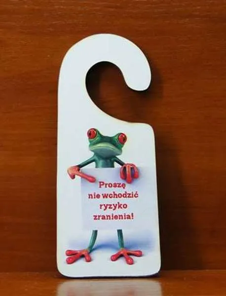 Zawieszka na drzwi - Proszę nie wchodzić - ryzyko zranienia