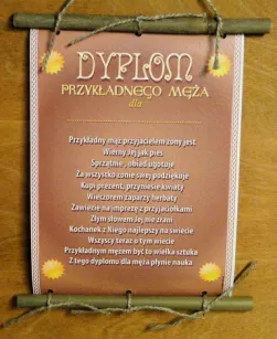 Dyplom z bambusem - Dyplom przykładowego męża dla ...