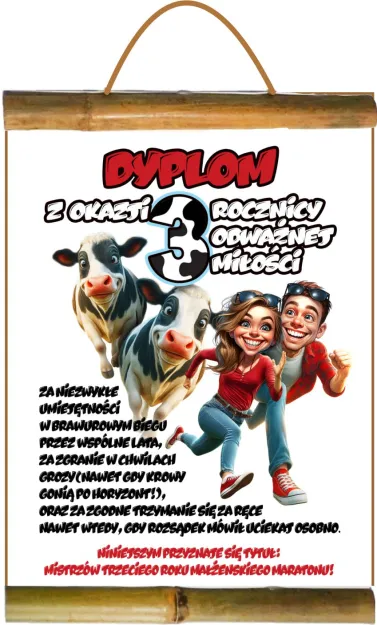 Dyplom z bambusem - Z okazji 3 rocznicy odważnej miłości