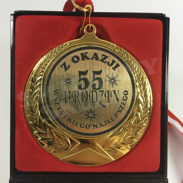 Medal w etui - Z okazji 55 urodzin - Wszystkiego najlepszego