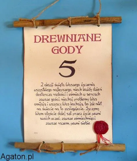 Dyplom z bambusem - 5 rocznica ślubu - drewniane gody
