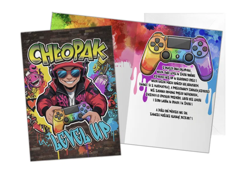 Kartka C5 - Chłopak level up