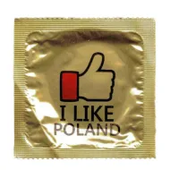 Prezerwatywa dekoracyjna - I like Poland (złota)