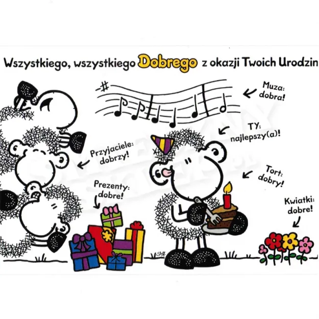 Kartka Sheepworld - Wszystkiego, wszystkiego dobrego z okazji urodzin.