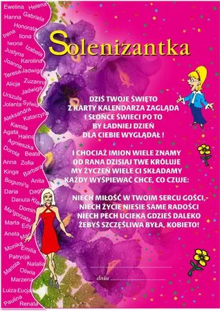 Dyplom - Solenizantka
